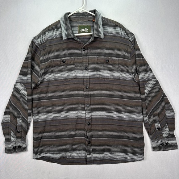 Howler Bros Rodanthe Blanket Flannel Shirt Mens XL Multicolor Stripe Elbow Patch - Picture 1 of 7